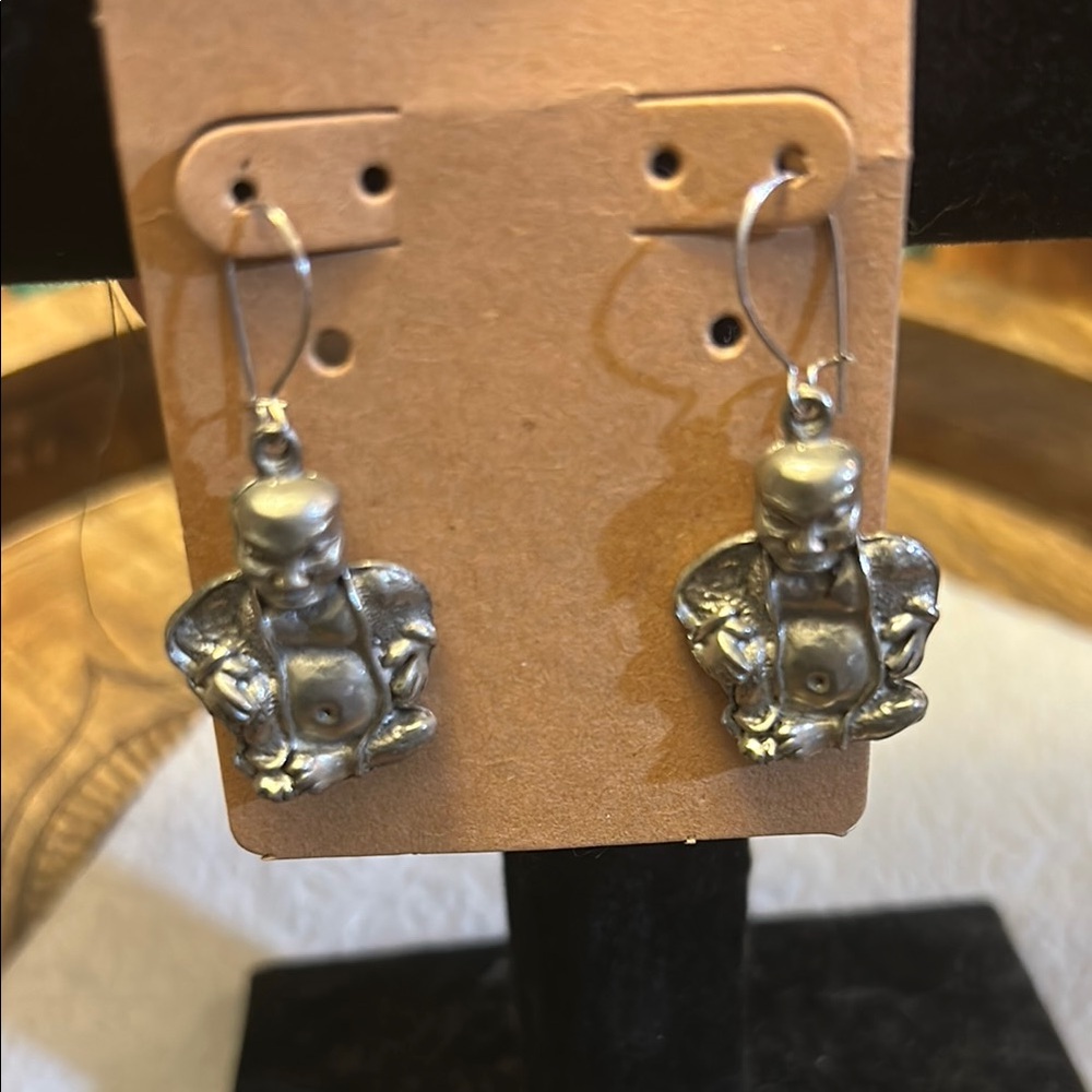 Earrings Silver Buddha Earrings, New